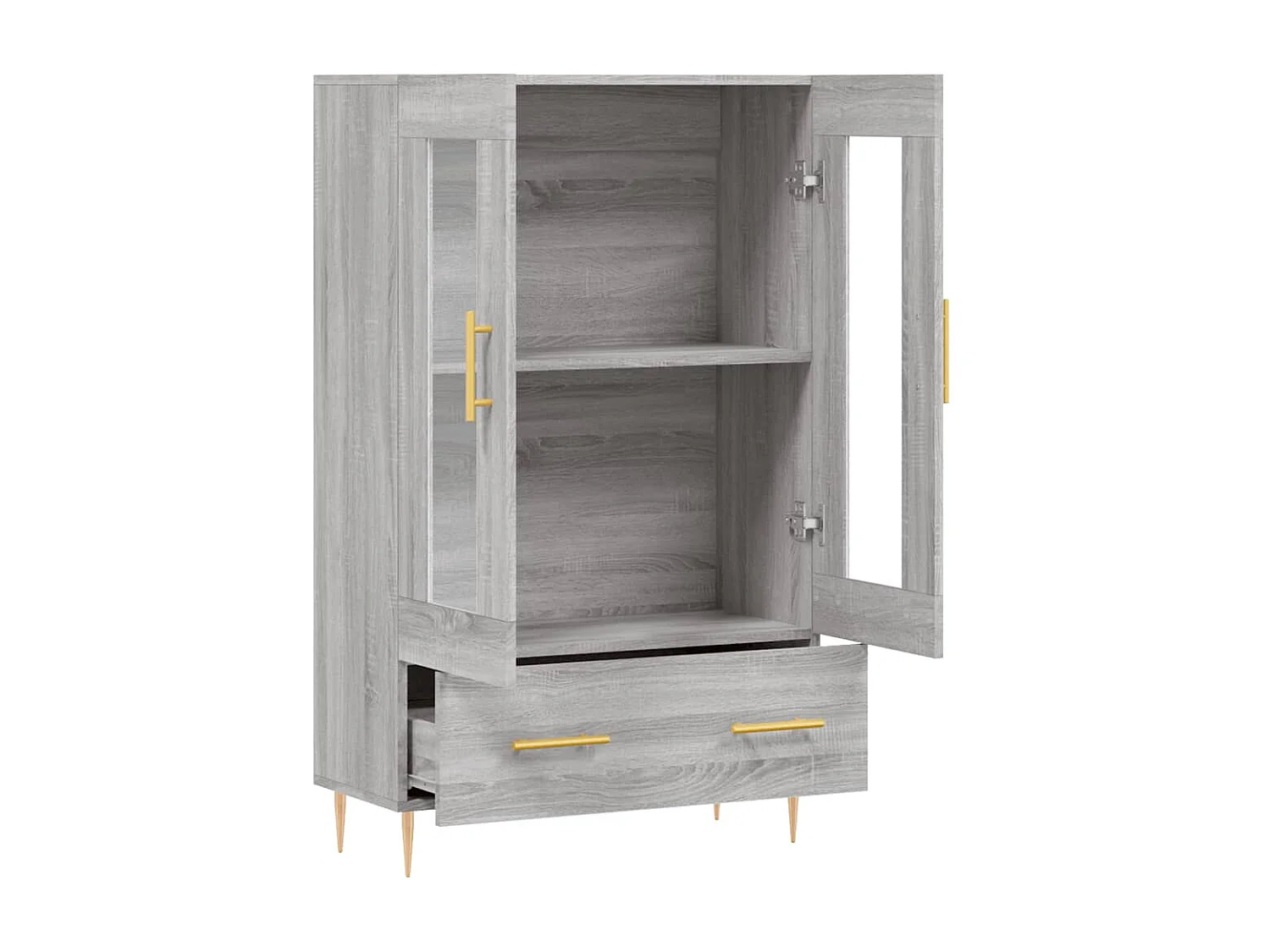 Buffet haut sonoma gris 69,5x31x115 cm bois d'ingénierie QWE12237