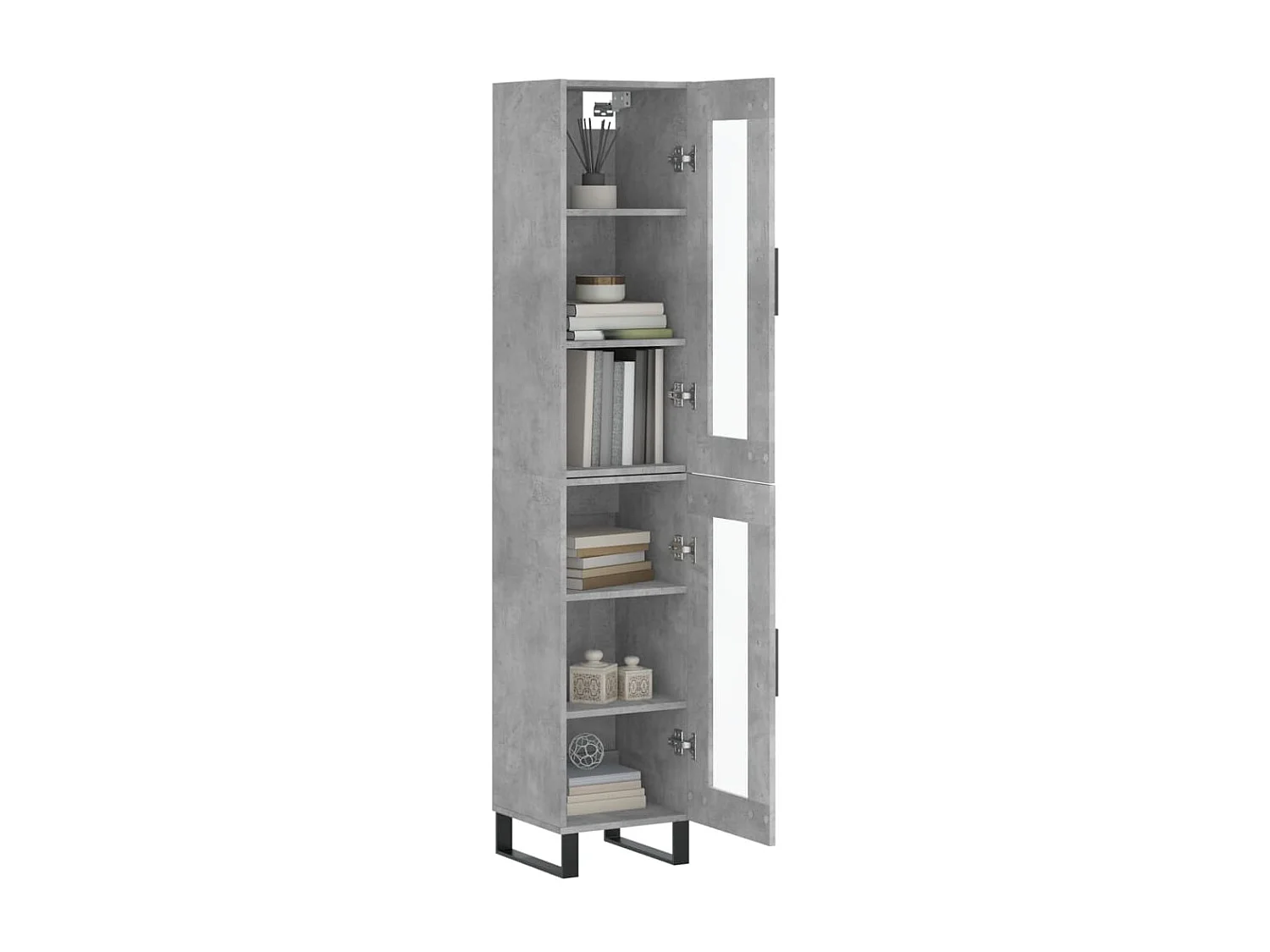 Highboard,Kommode Betongrau 34,5x34x180 cm Holzwerkstoff -gkd138497