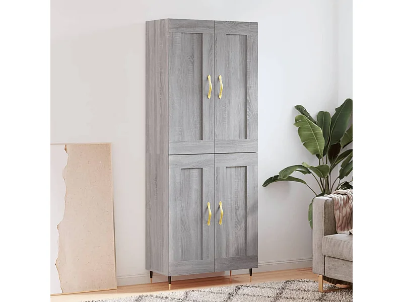 Aparador alto 69,5x34x180 cm derivados de madeira sonoma cinza PT105036