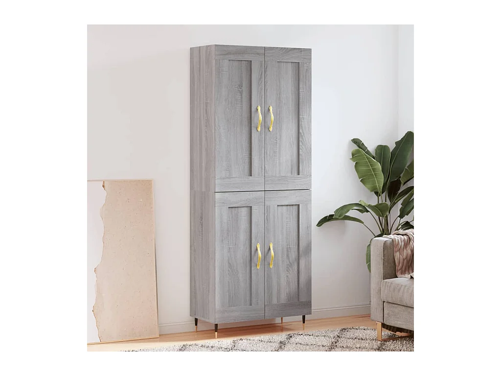 Aparador alto 69,5x34x180 cm derivados de madeira sonoma cinza PT105036