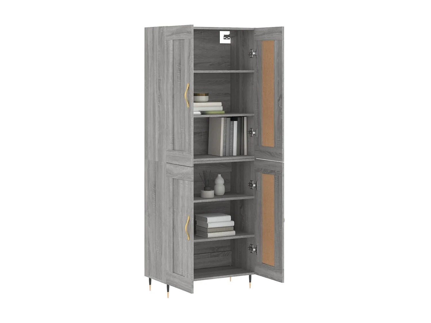 Buffet haut Sonoma gris 69,5x34x180 cm Bois d'ingénierie QWE28887
