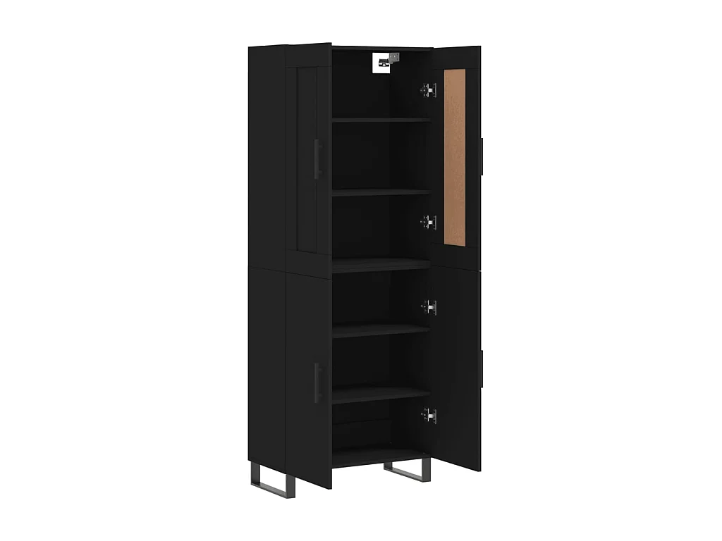 Highboard,Kommode Schwarz 69,5x34x180 cm Holzwerkstoff -gkd385651