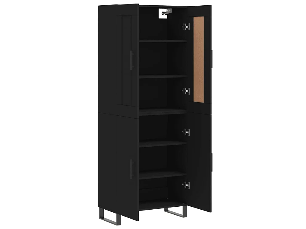 Highboard,Kommode Schwarz 69,5x34x180 cm Holzwerkstoff -gkd385651