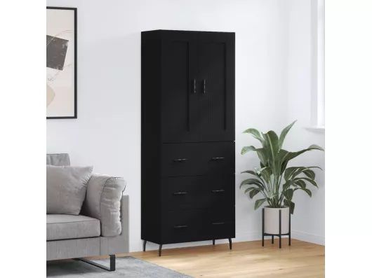 Kauf Unique Highboard,Kommode Schwarz 69,5x34x180 cm Holzwerkstoff -gkd744127