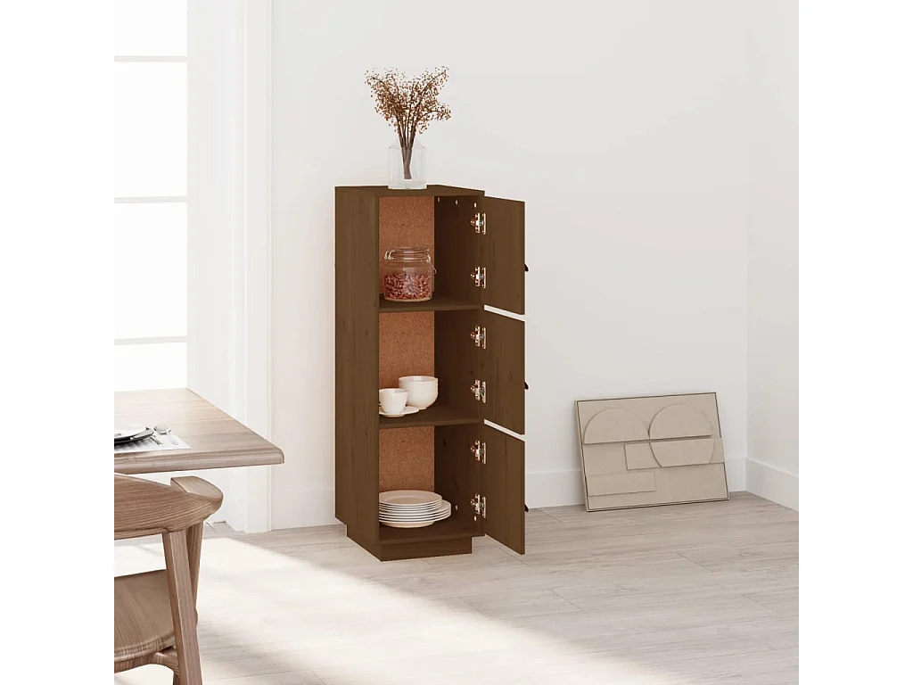 Highboard,Kommode Honigbraun 34x40x108,5 cm Massivholz Kiefer -gkd65427