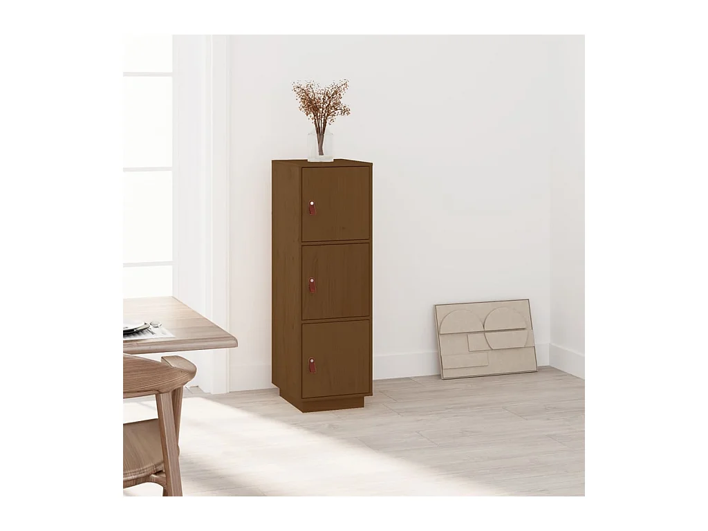 Buffet haut Marron miel 34x40x108,5 cm Bois massif de pin EGER84810