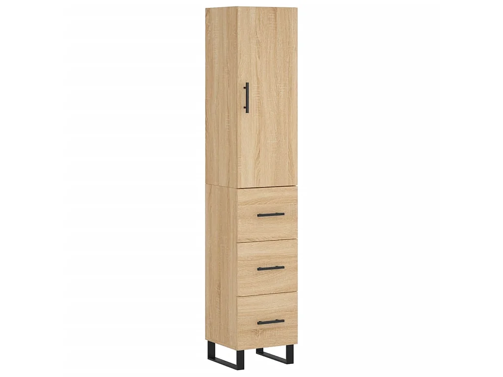 Aparador de madera contrachapada roble Sonoma 34,5x34x180 cm ES15038
