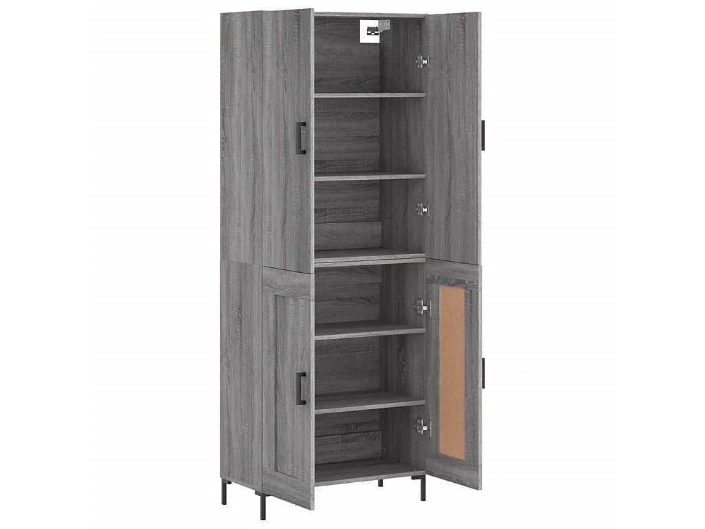 Buffet haut Sonoma gris 69,5x34x180 cm Bois d'ingénierie QWE52350
