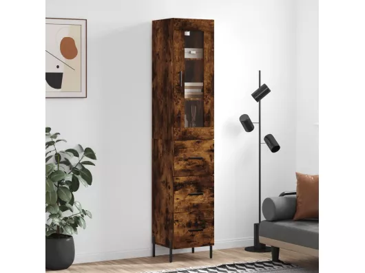 Kauf Unique Highboard,Kommode Räuchereiche 34,5x34x180 cm Holzwerkstoff -gkd483981