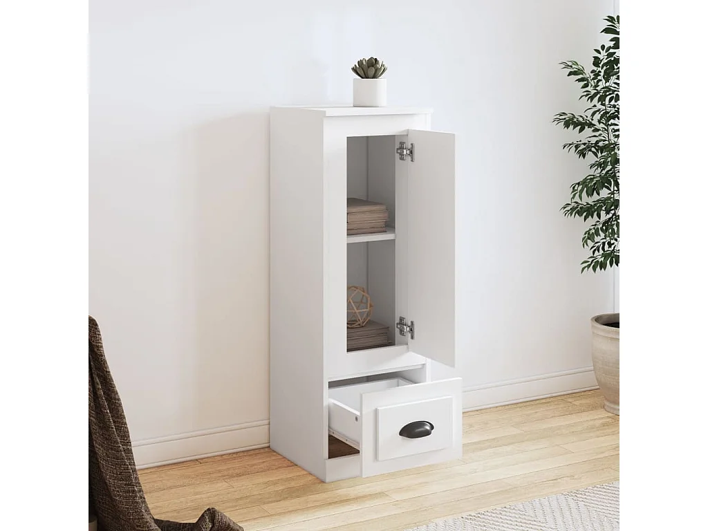 Aparador alto madera contrachapada blanco 36x35,5x103,5 cm ES56962