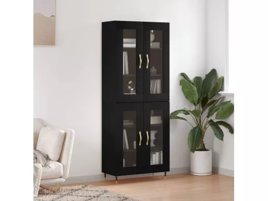 Kauf Unique Highboard,Kommode Schwarz 69,5x34x180 cm Holzwerkstoff -gkd370221