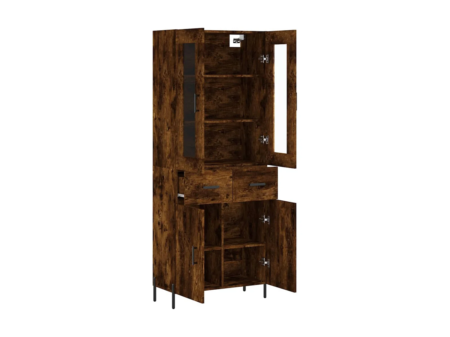 Aparador alto madera contrachapada roble ahumado 69,5x34x180 cm ES53931