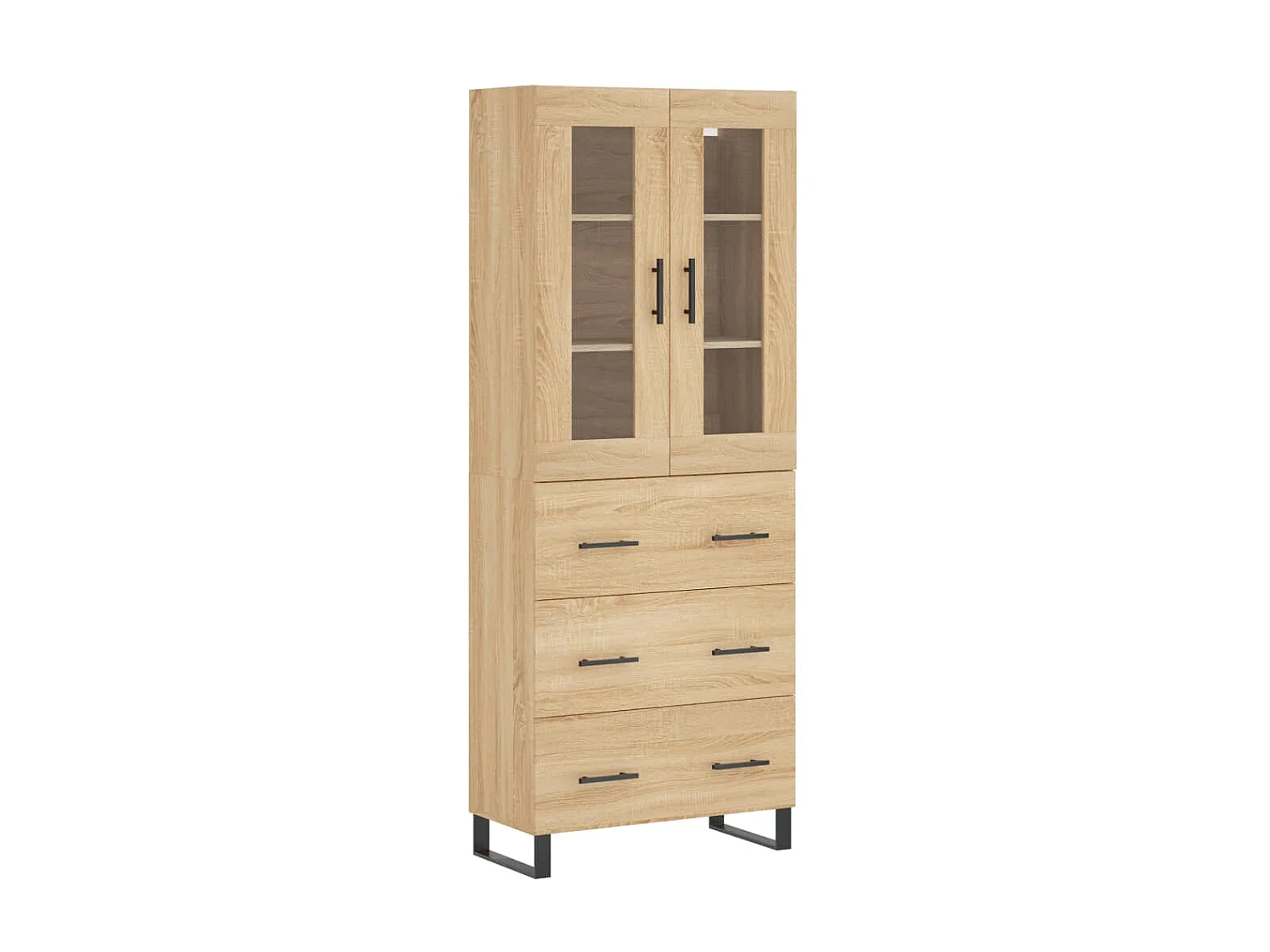 Buffet haut Chêne sonoma 69,5x34x180 cm Bois d'ingénierie QWE93065