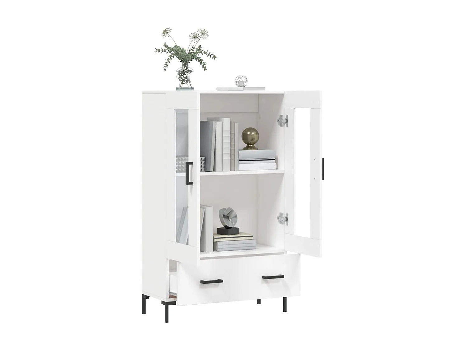 Highboard,Kommode Weiß 69,5x31x115 cm Holzwerkstoff -gkd111784