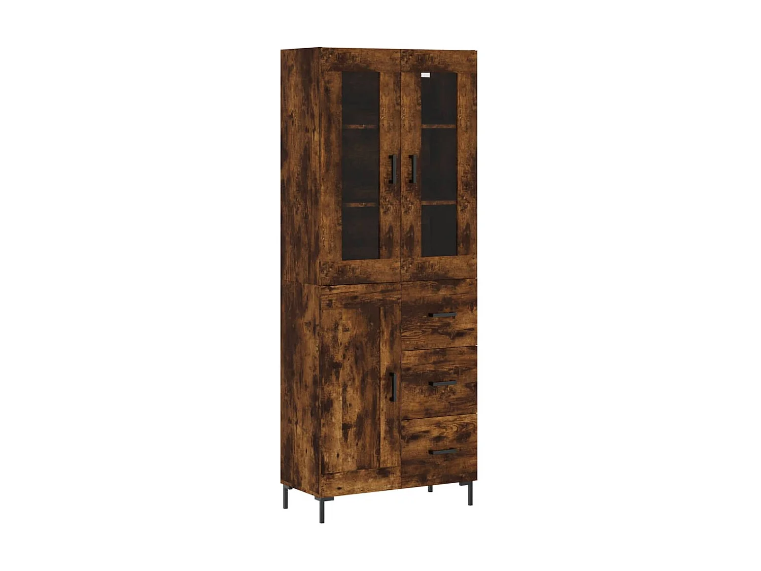 Aparador alto madera contrachapada roble ahumado 69,5x34x180 cm ES78436