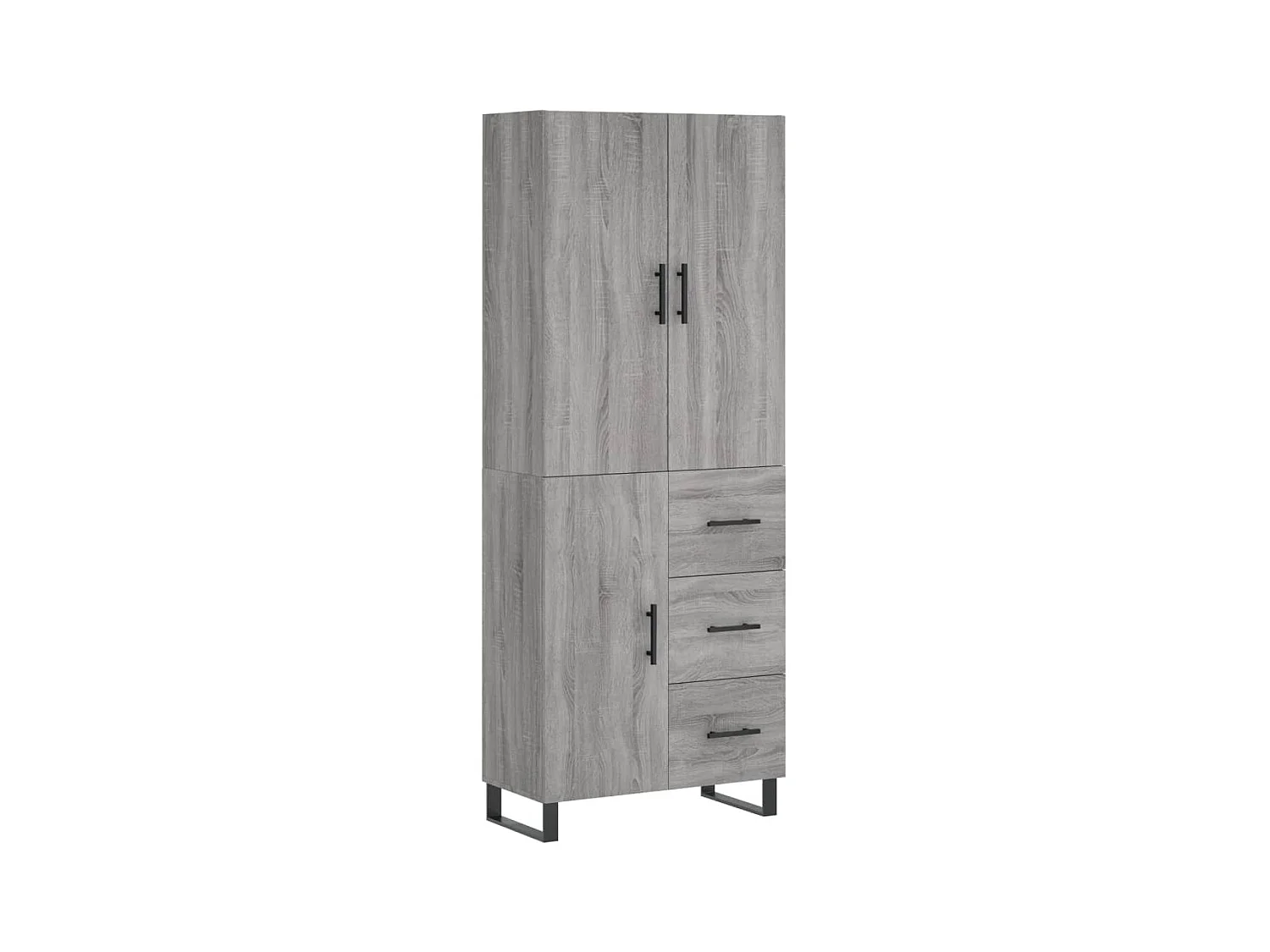 Highboard,Kommode Grau Sonoma 69,5x34x180 cm Holzwerkstoff -gkd247379