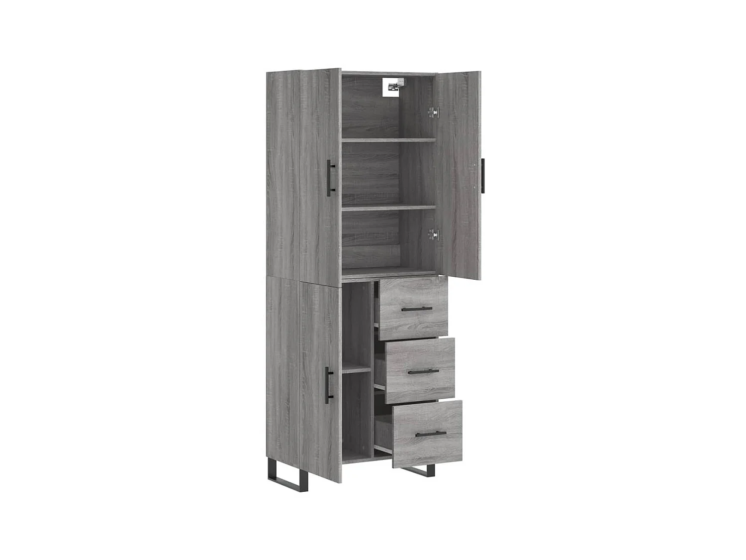 Highboard,Kommode Grau Sonoma 69,5x34x180 cm Holzwerkstoff -gkd247379