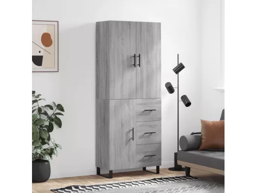 Kauf Unique Highboard,Kommode Grau Sonoma 69,5x34x180 cm Holzwerkstoff -gkd247379