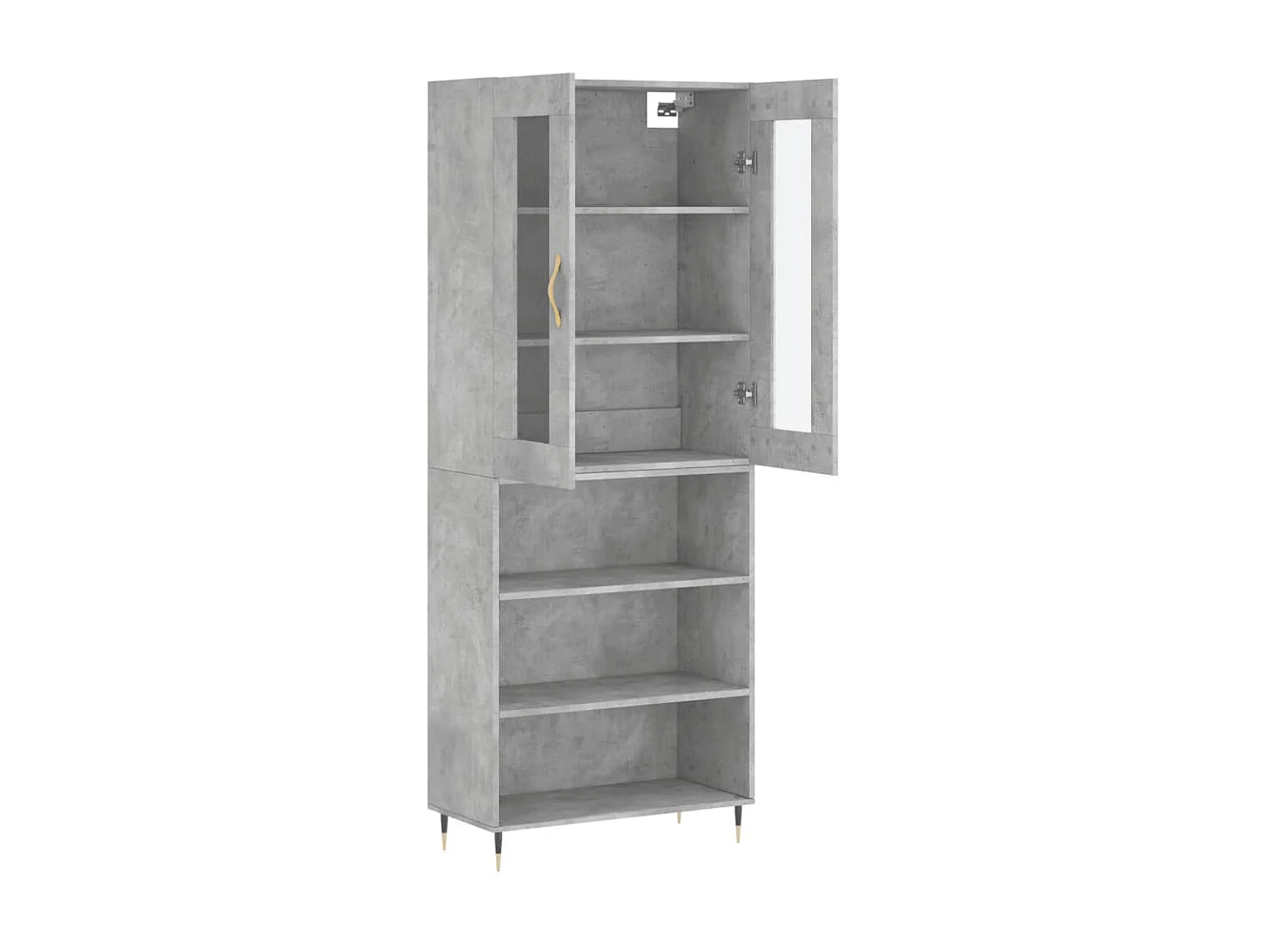 Highboard,Kommode Betongrau 69,5x34x180 cm Holzwerkstoff -gkd574722