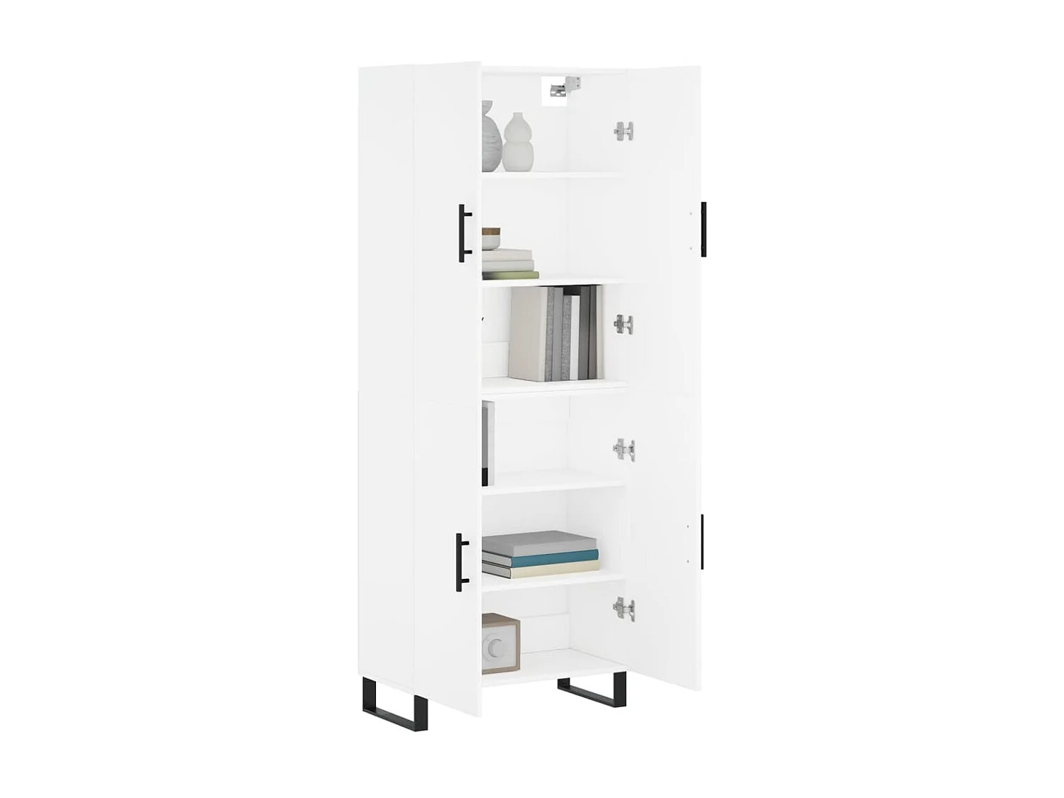 Highboard,Kommode Weiß 69,5x34x180 cm Holzwerkstoff -gkd840679