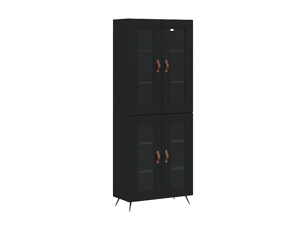Highboard,Kommode Schwarz 69,5x34x180 cm Holzwerkstoff -gkd964471