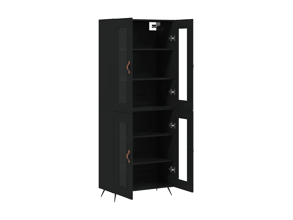 Highboard,Kommode Schwarz 69,5x34x180 cm Holzwerkstoff -gkd964471