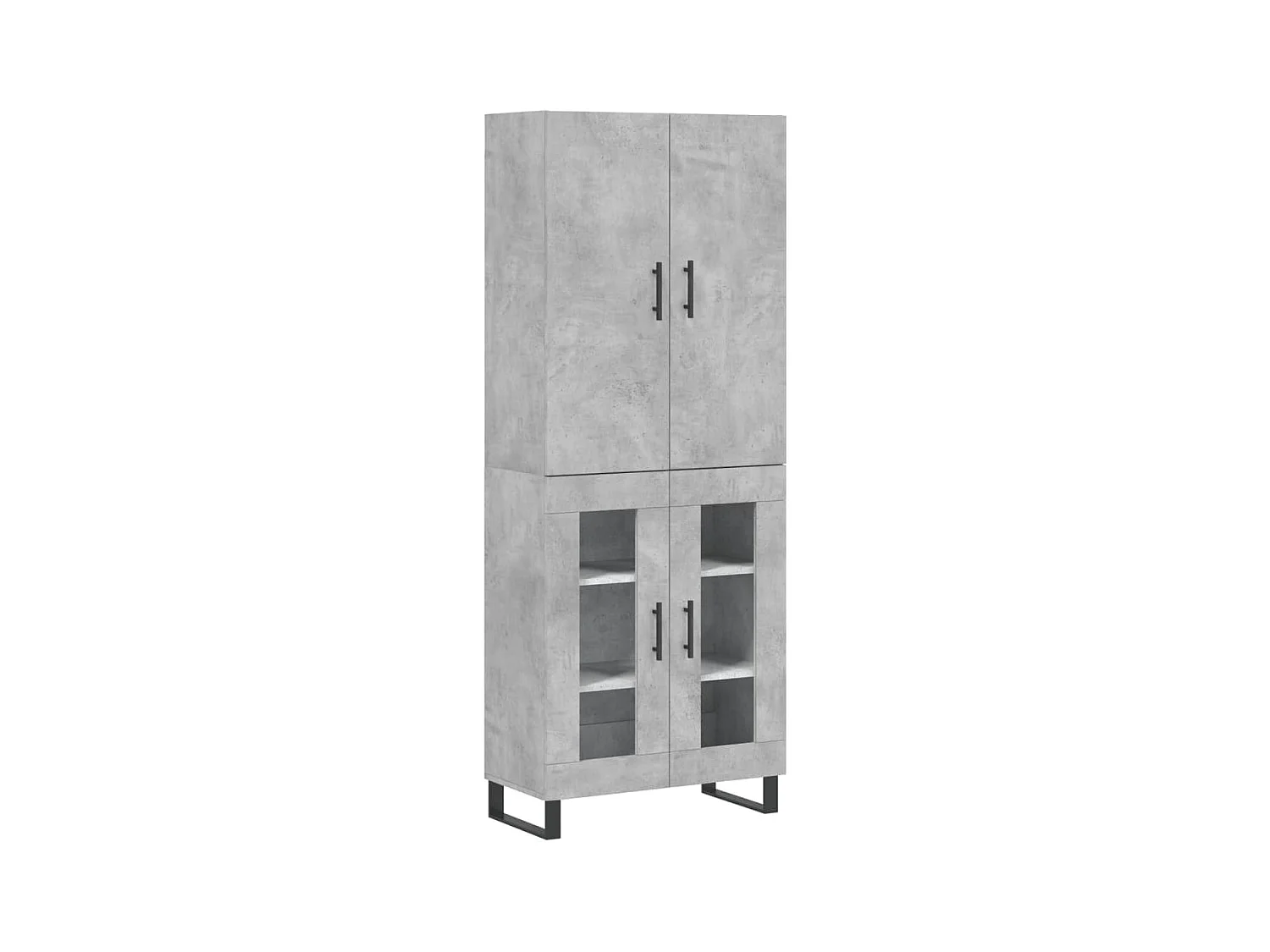 Highboard,Kommode Betongrau 69,5x34x180 cm Holzwerkstoff -gkd979877