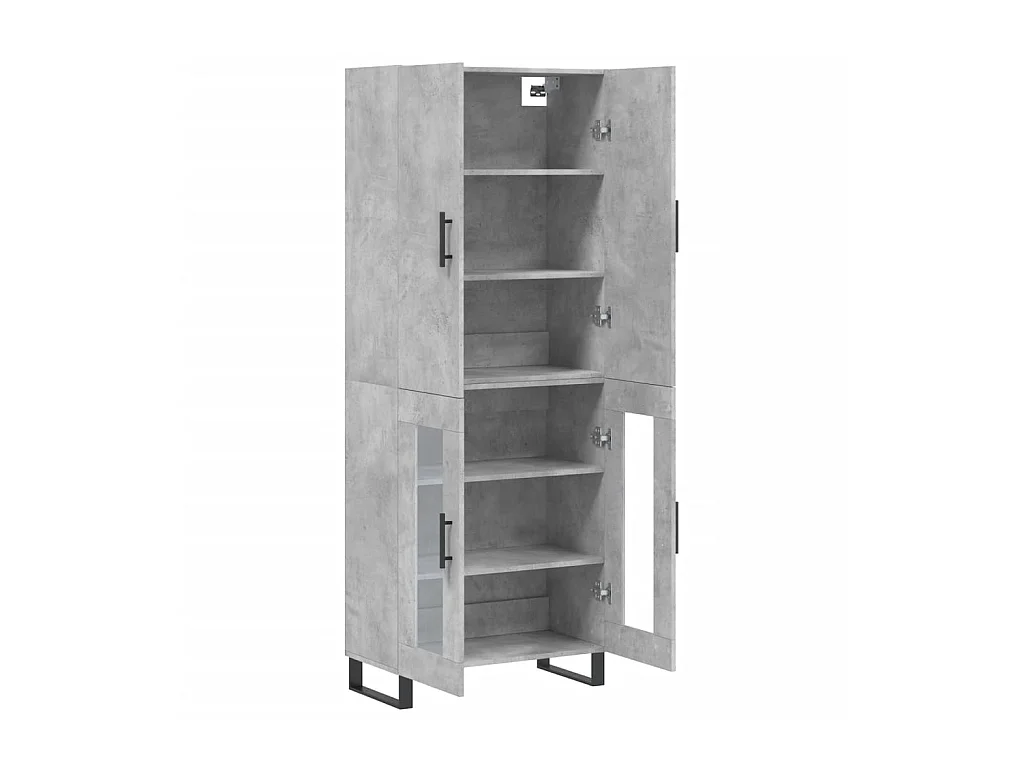 Highboard,Kommode Betongrau 69,5x34x180 cm Holzwerkstoff -gkd979877