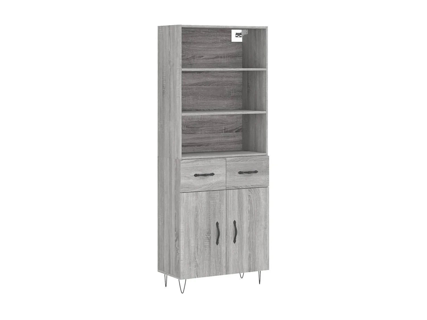 Buffet haut Sonoma gris 69,5x34x180 cm Bois d'ingénierie QWE37352