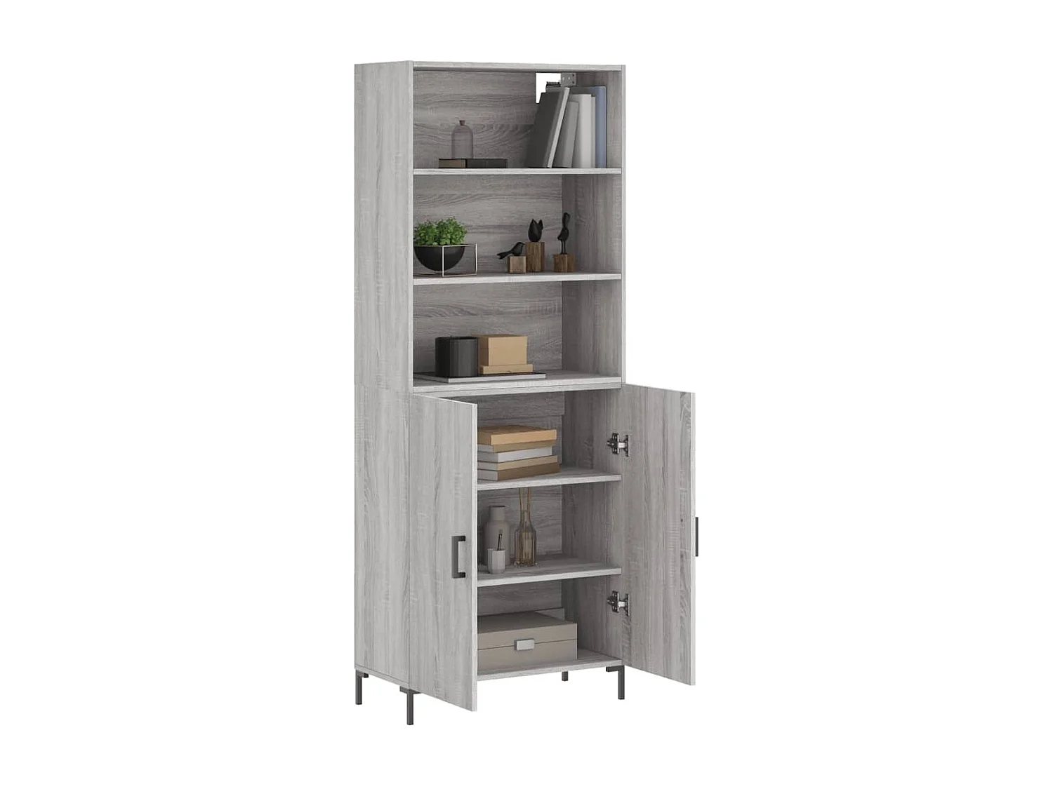 Highboard,Kommode Grau Sonoma 69,5x34x180 cm Holzwerkstoff -gkd397751