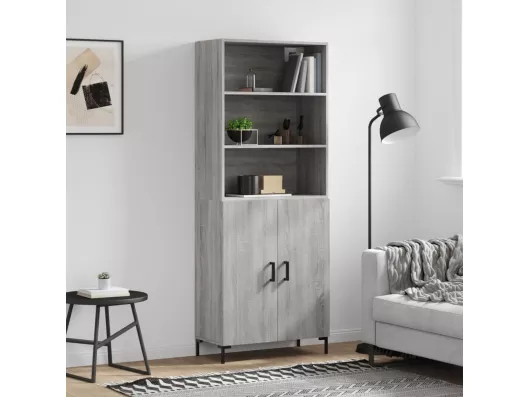 Kauf Unique Highboard,Kommode Grau Sonoma 69,5x34x180 cm Holzwerkstoff -gkd397751