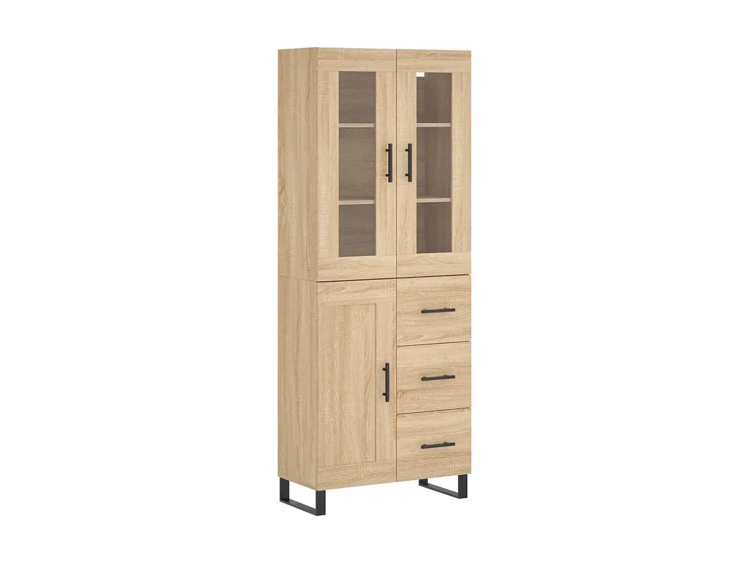Buffet haut Chêne sonoma 69,5x34x180 cm Bois d'ingénierie QWE45606