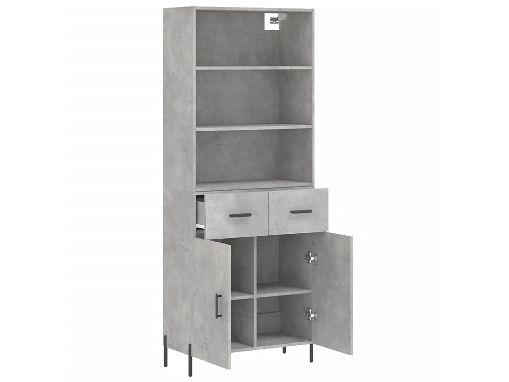 Highboard,Kommode Betongrau 69,5x34x180 cm Holzwerkstoff -gkd536339