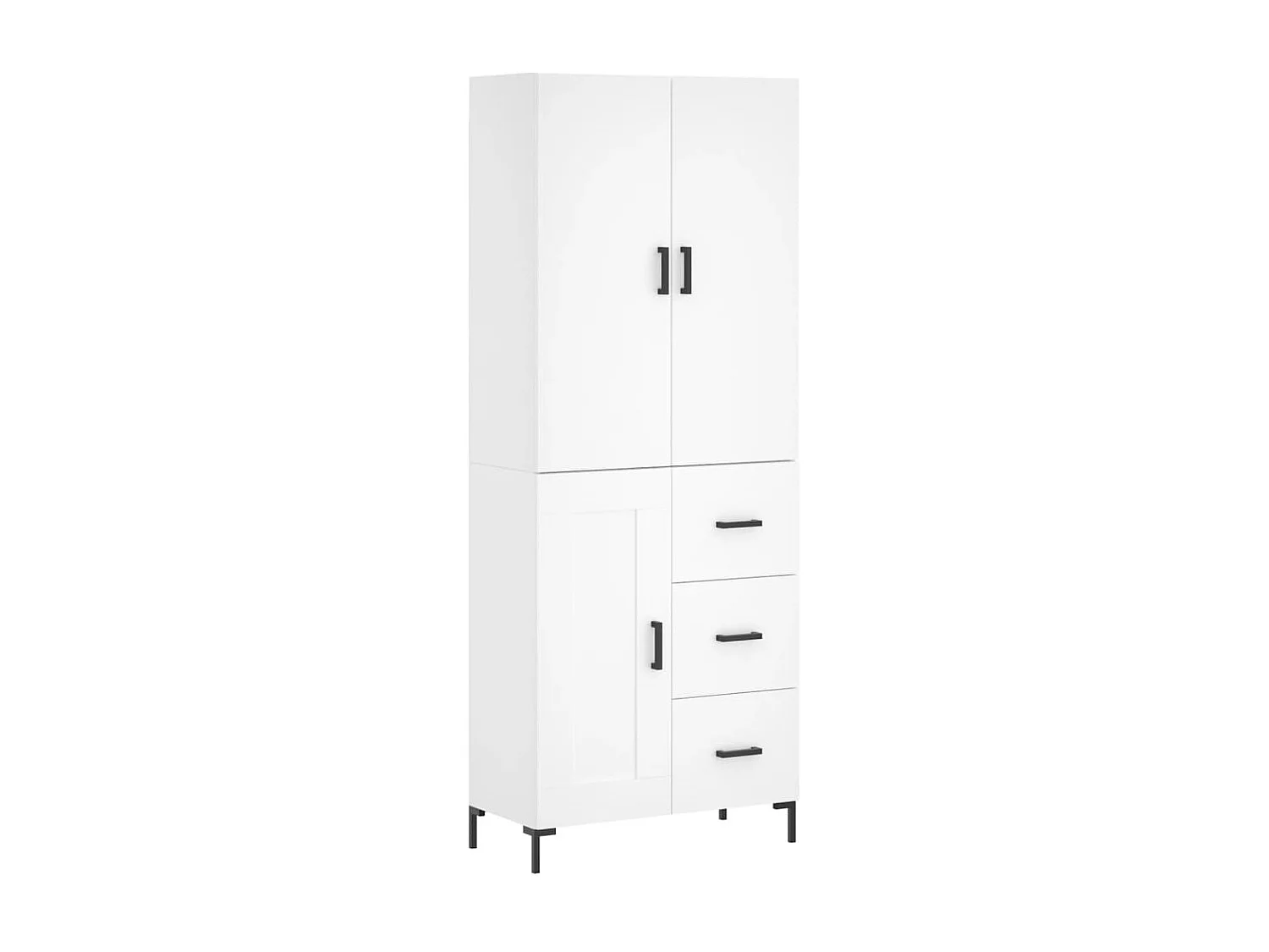 Aparador alto 69,5x34x180 cm derivados de madeira branco PT893153