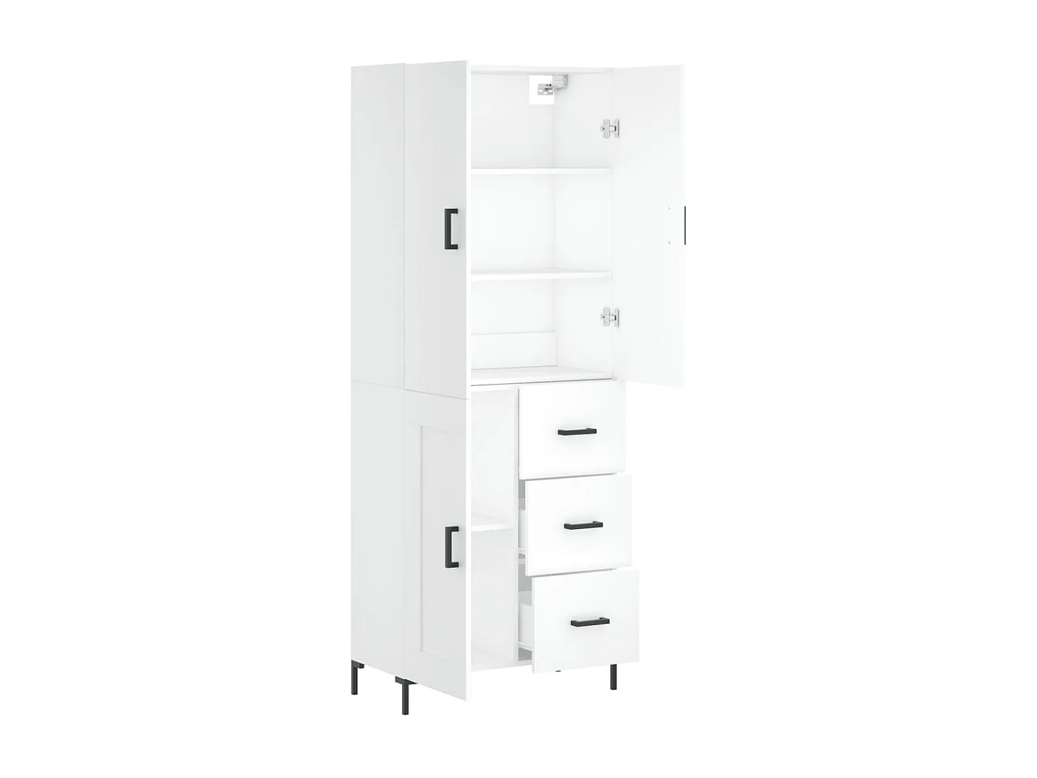 Aparador alto 69,5x34x180 cm derivados de madeira branco PT893153