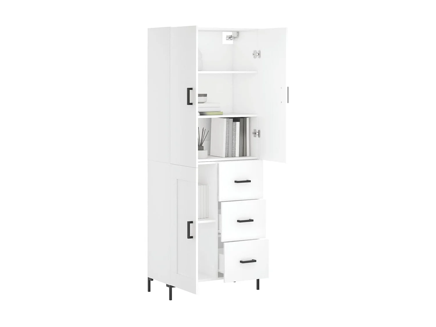 Highboard,Kommode Weiß 69,5x34x180 cm Holzwerkstoff -gkd359143