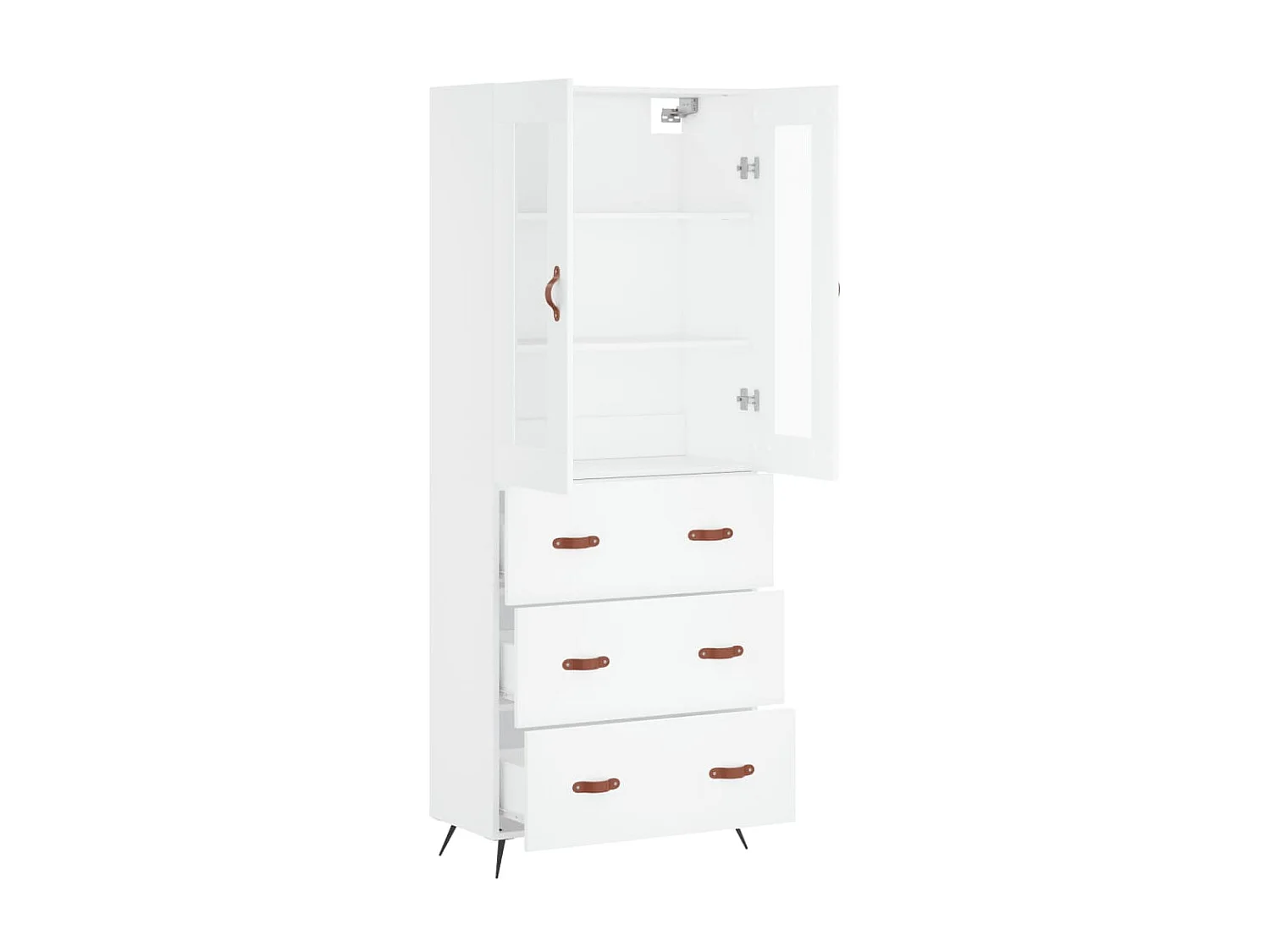 Aparador alto madera contrachapada blanco 69,5x34x180 cm ES17318