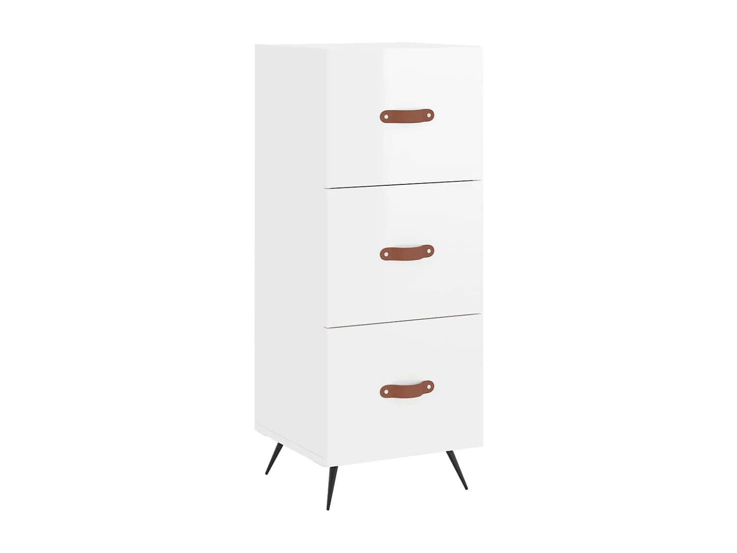 Highboard,Kommode Hochglanz-Weiß 34,5x34x180 cm Holzwerkstoff -gkd895299