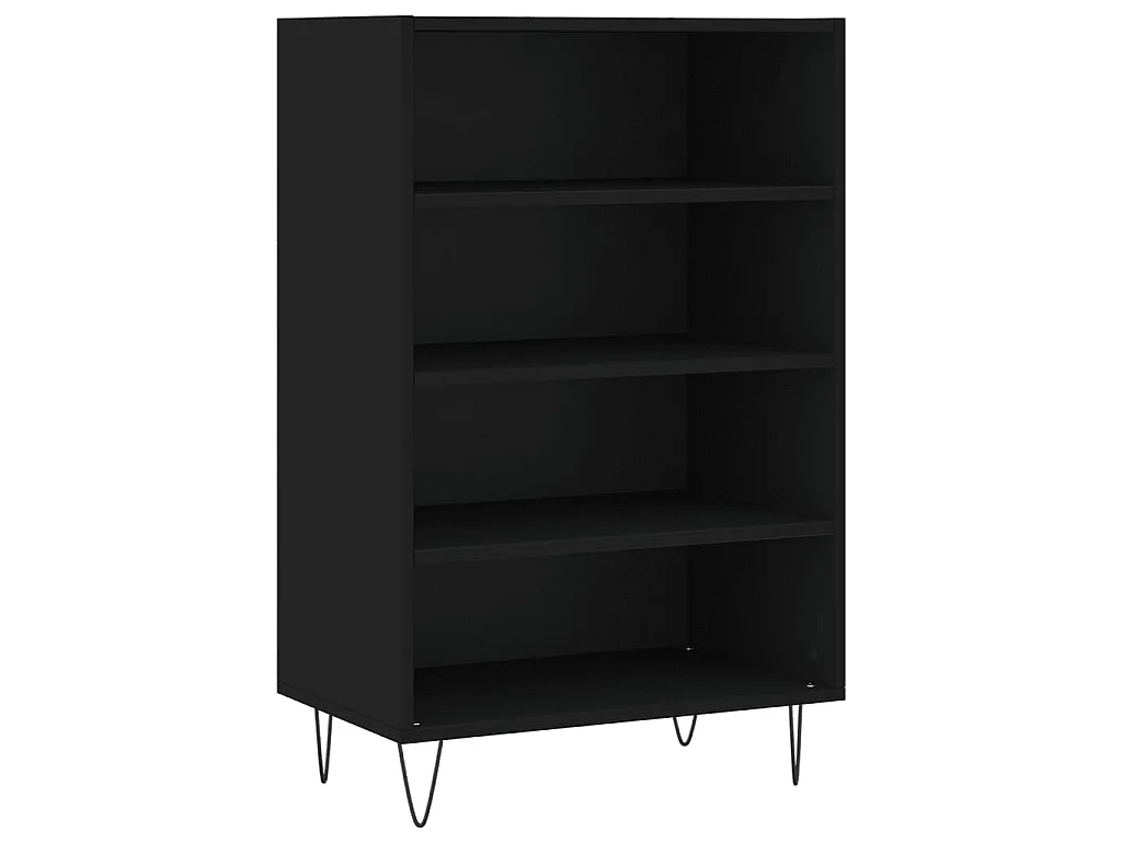 Hoge kast 57x35x90 cm bewerkt hout zwart NL337407