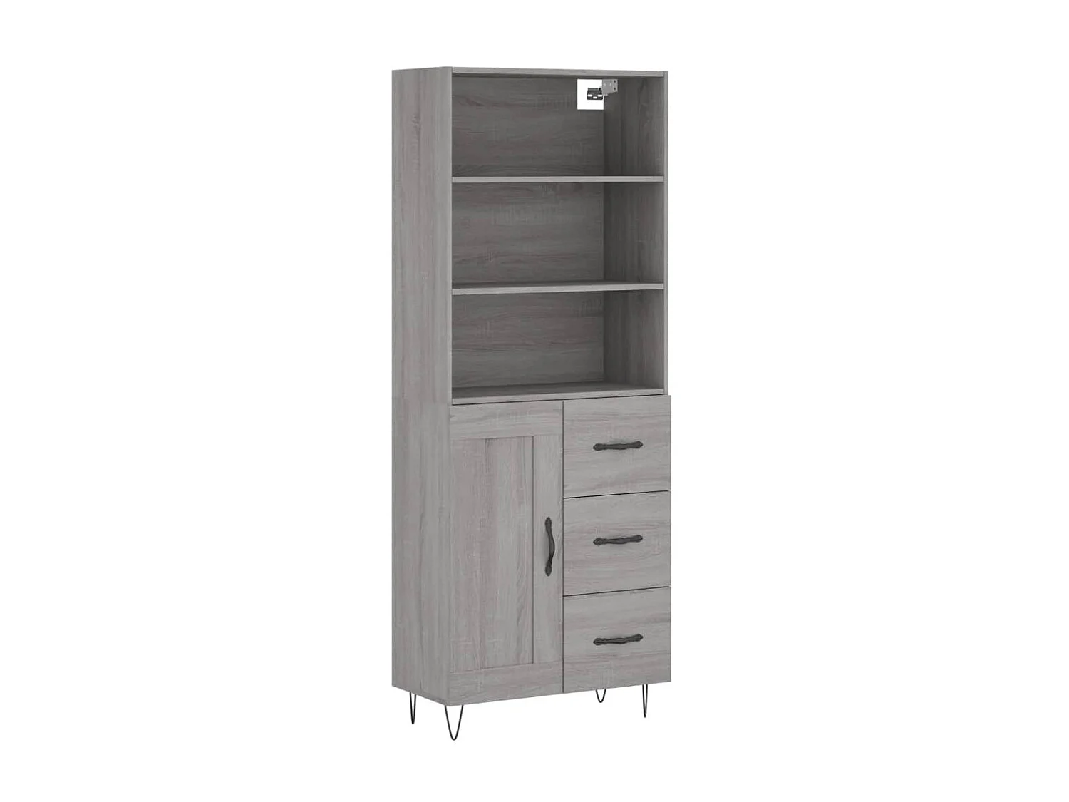 Buffet haut Sonoma gris 69,5x34x180 cm Bois d'ingénierie QWE99678