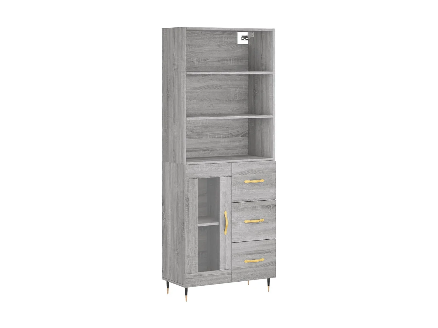 Highboard,Kommode Grau Sonoma 69,5x34x180 cm Holzwerkstoff -gkd518294