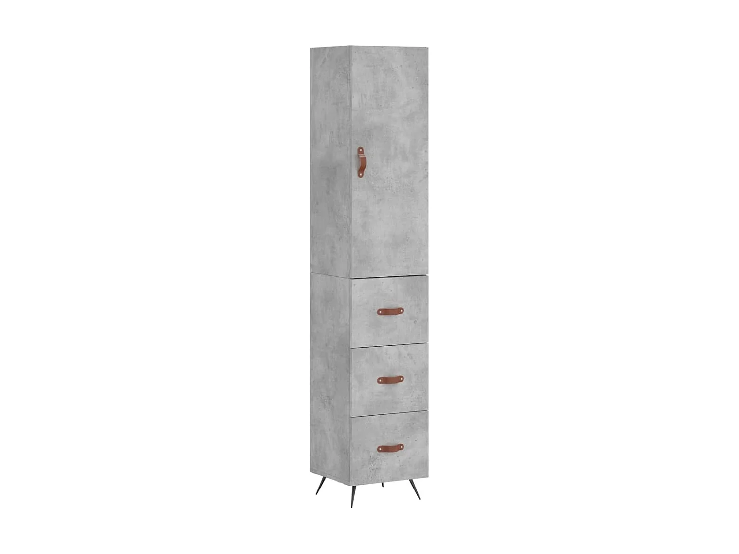 Buffet haut Gris béton 34,5x34x180 cm Bois d'ingénierie QWE60876