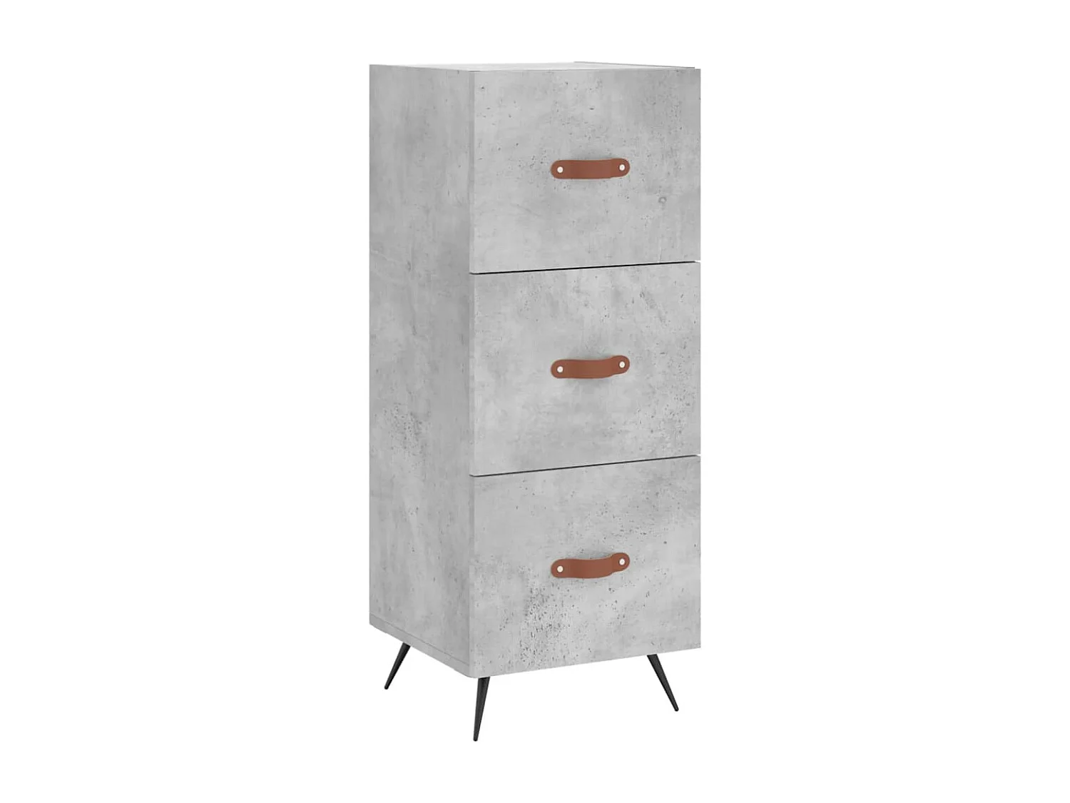 Buffet haut Gris béton 34,5x34x180 cm Bois d'ingénierie QWE60876