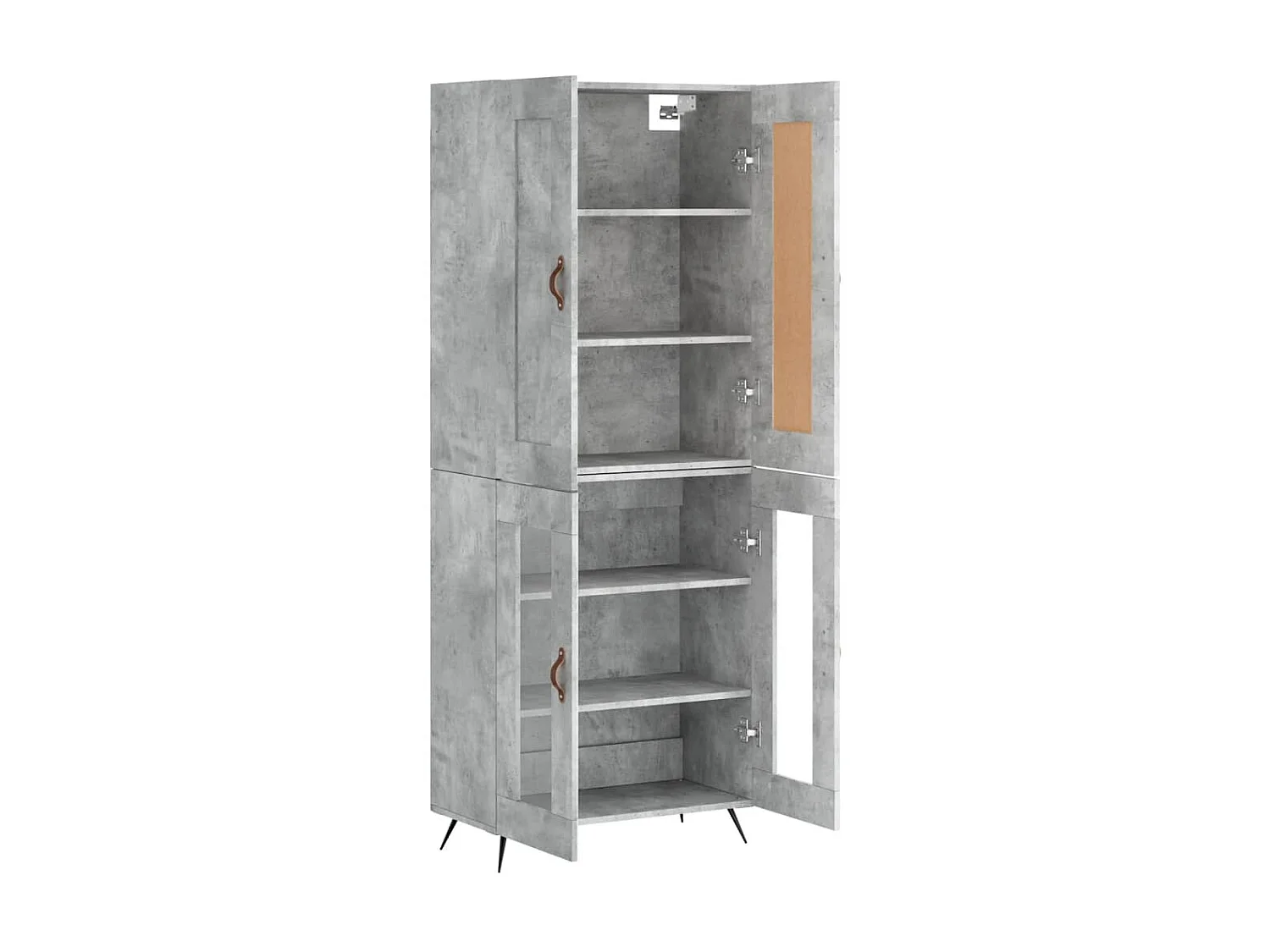 Buffet haut Gris béton 69,5x34x180 cm Bois d'ingénierie QWE72980