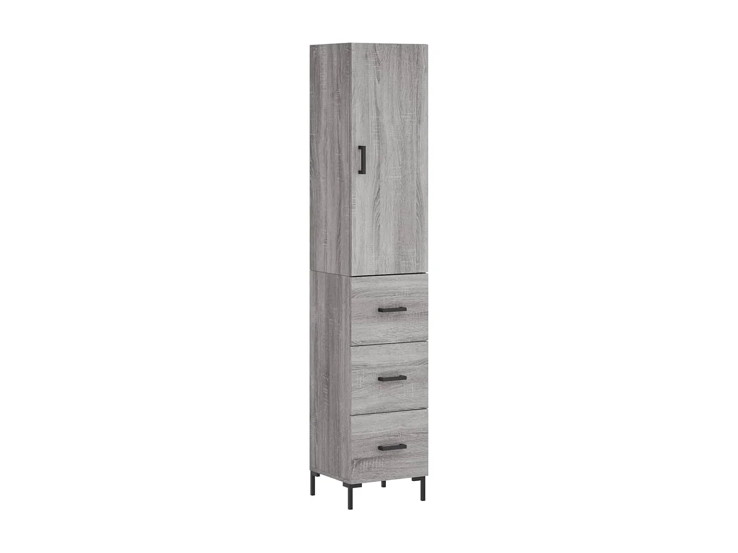 Highboard,Kommode Grau Sonoma 34,5x34x180 cm Holzwerkstoff -gkd591850