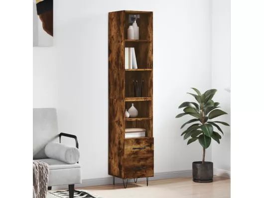 Kauf Unique Highboard,Kommode Räuchereiche 34,5x34x180 cm Holzwerkstoff -gkd564756