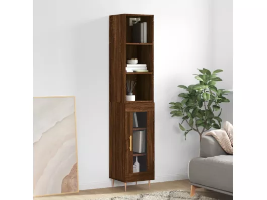 Kauf Unique Highboard,Kommode Braun Eichen-Optik 34,5x34x180 cm Holzwerkstoff -gkd257779