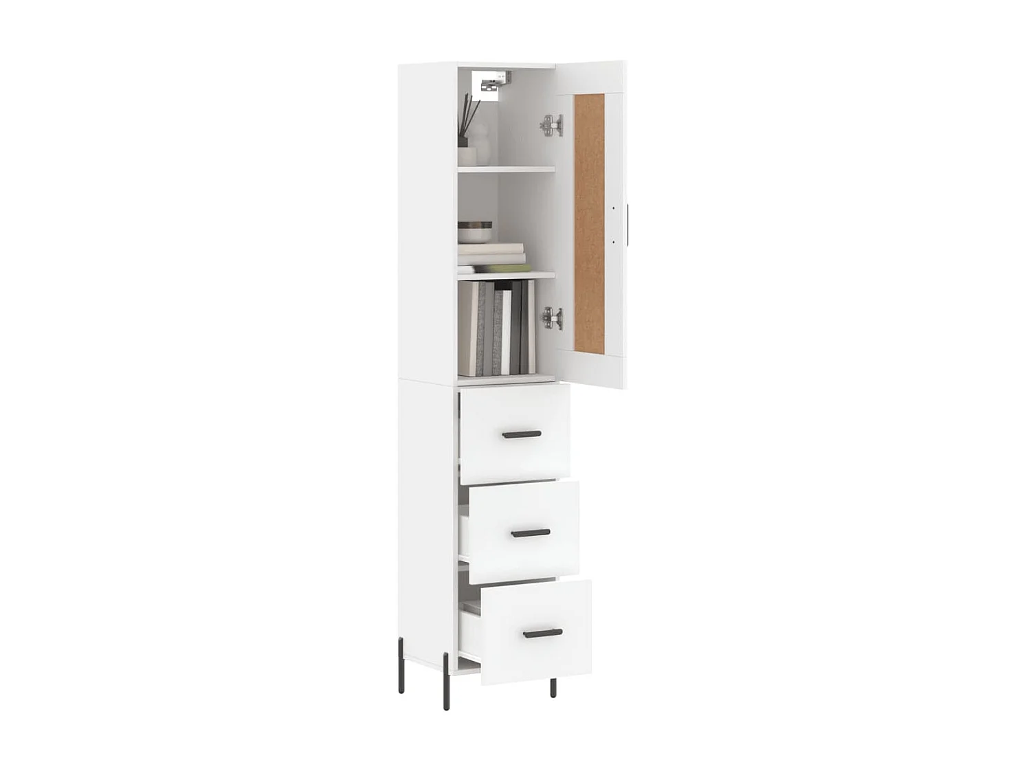 Highboard,Kommode Weiß 34,5x34x180 cm Holzwerkstoff -gkd832187