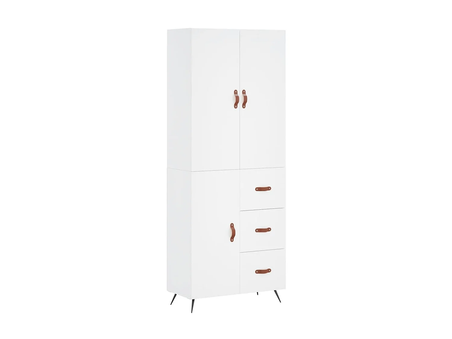 Highboard,Kommode Weiß 69,5x34x180 cm Holzwerkstoff -gkd792356