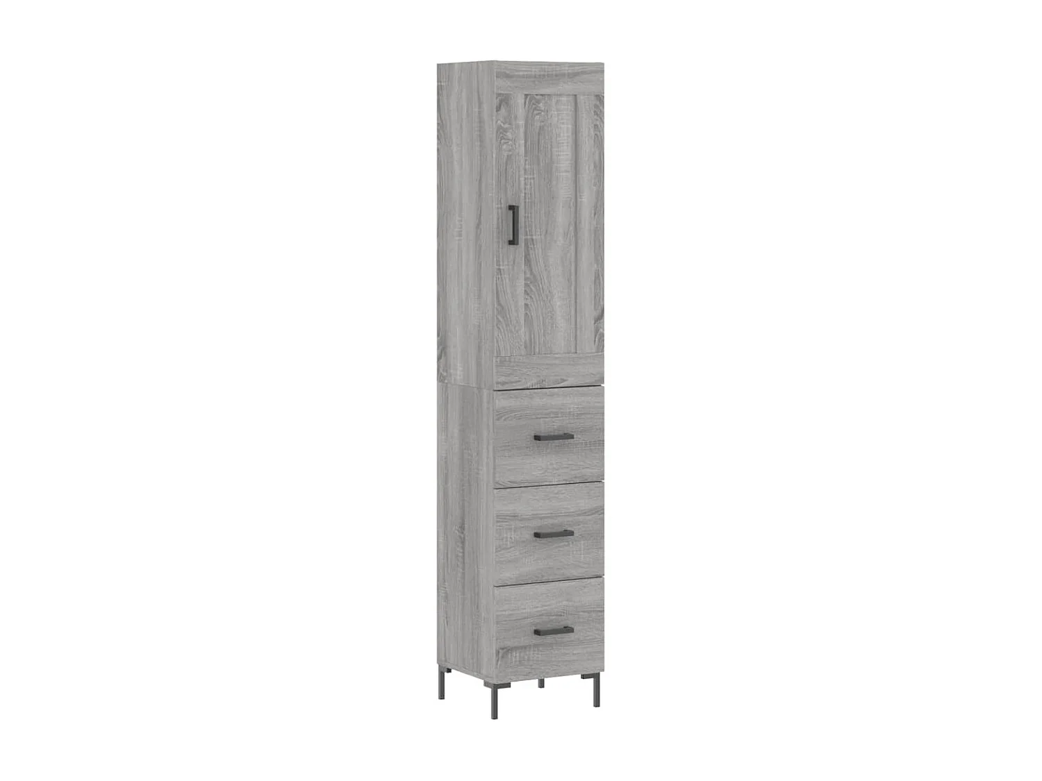 Buffet haut Sonoma gris 34,5x34x180 cm Bois d'ingénierie QWE96531